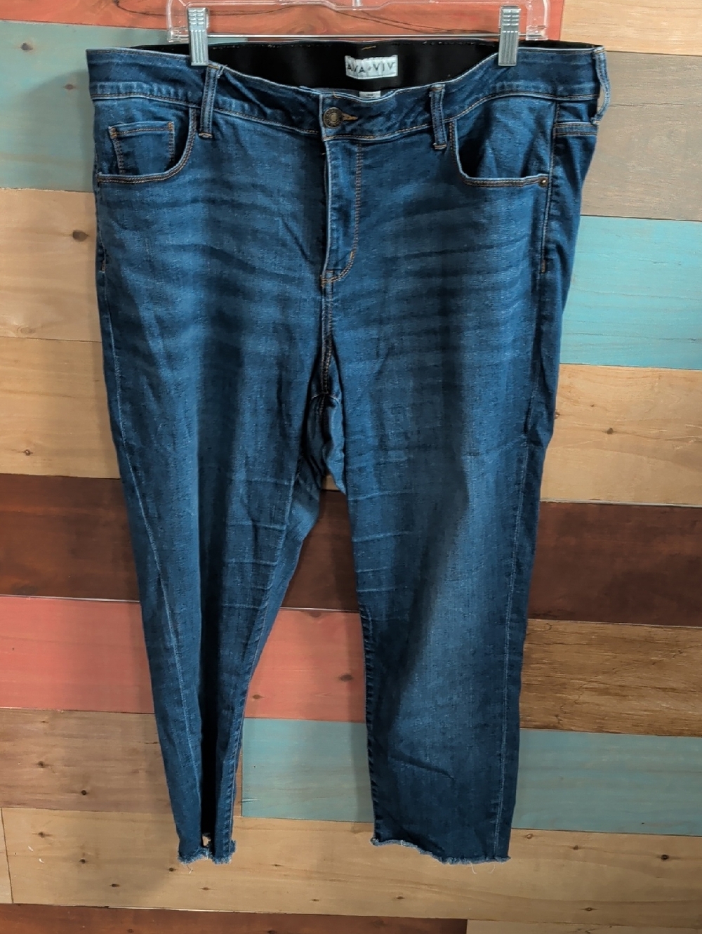 Ava & Viv Dark Blue Ankle Crop Skinny Jeans